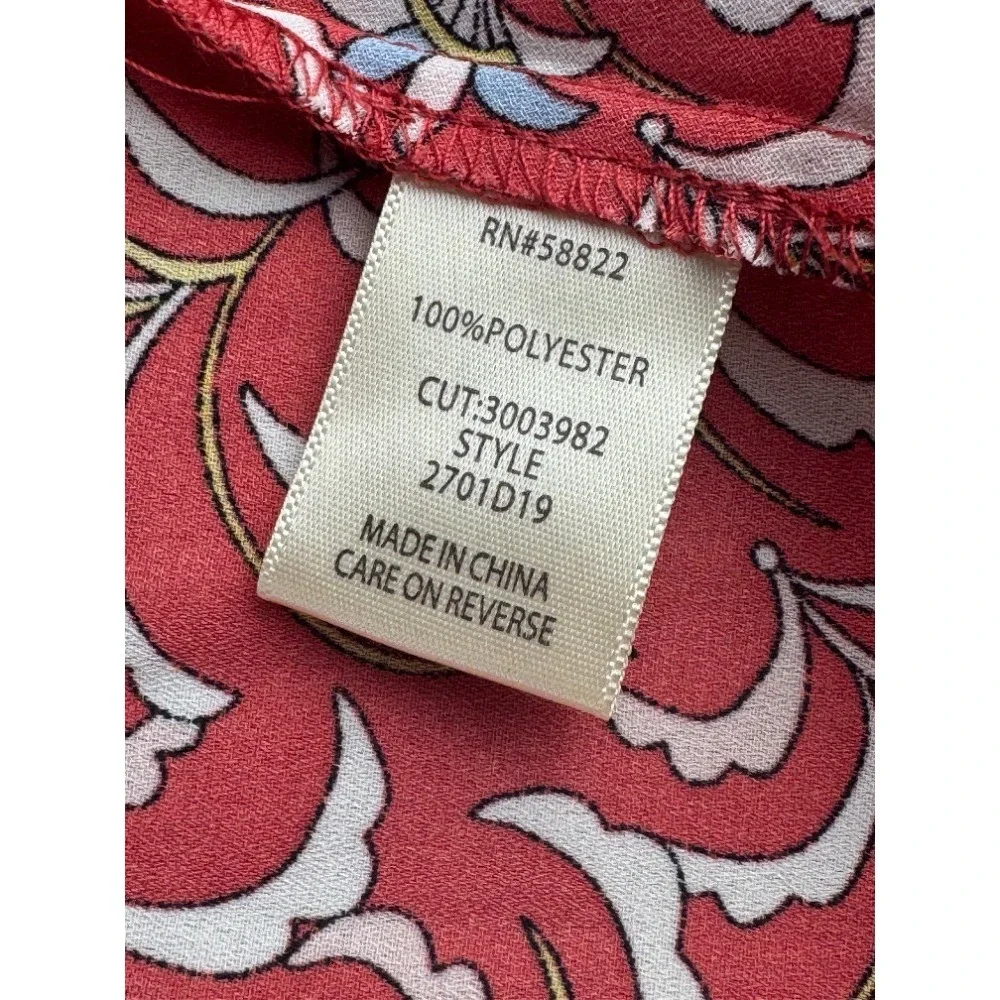 NWT Max Studio‎ Floral Asymmetrical Midi Skirt Pink Blue Ruffle Ruched Large